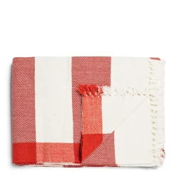 Daylesford Organic Throws & Cushions>Abbey Stripe Blanket Fox Red