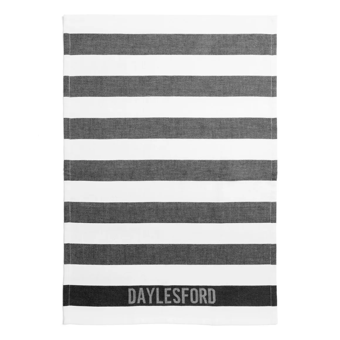 Daylesford Organic Aprons & Tea Towels>Black & White Stripe Tea Towel