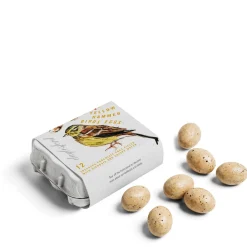 Daylesford Organic Chocolate & Sweets>Chocolate Yellowhammer Bird Eggs filled with Gianduja and Crispy Wafer