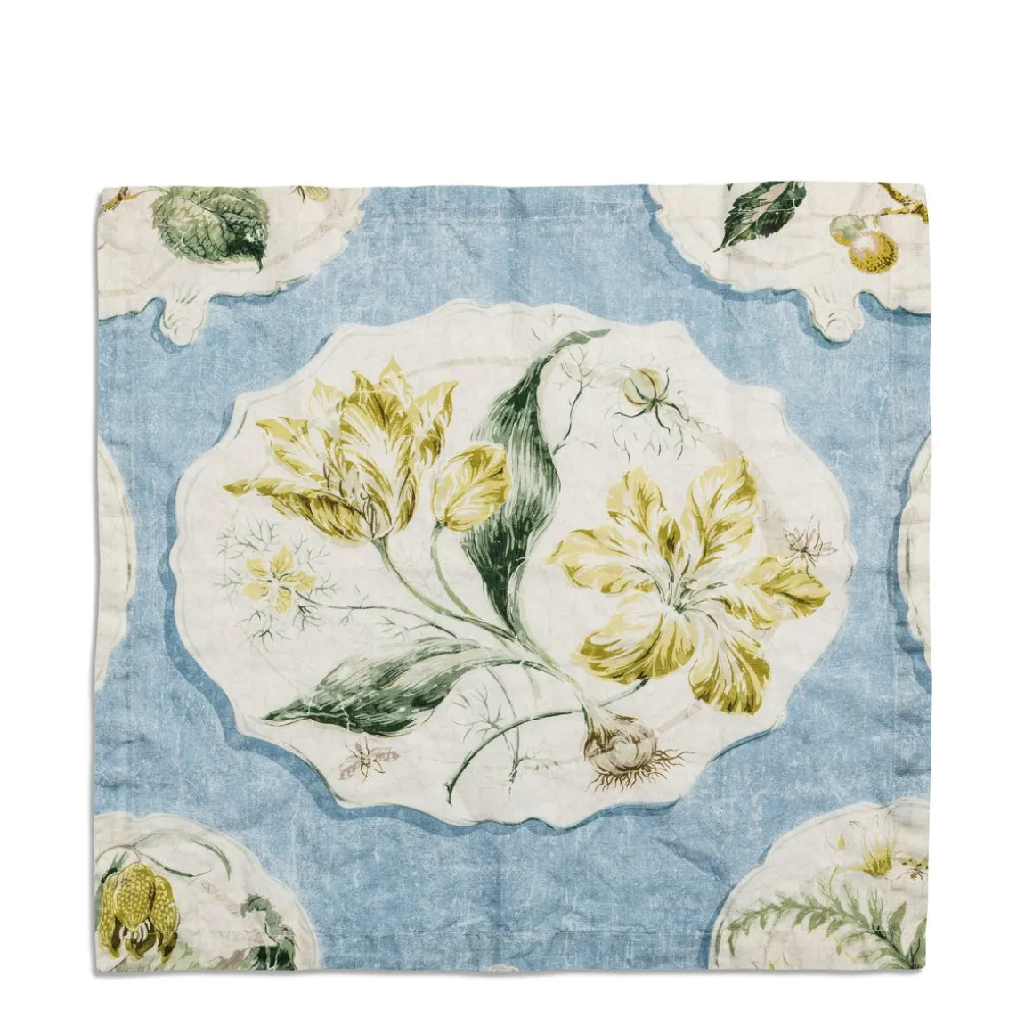Daylesford Organic Table Linen|Tableware>Daylesford X Colefax Quince Garden Napkin in Blue with Tulip