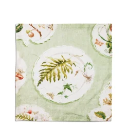 Daylesford Organic Table Linen|Tableware>Daylesford x Colefax Quince Garden Napkin in Green With Fern