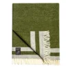 Daylesford Organic Throws & Cushions>Elmstead Wool Throw Double Stripe Olive