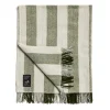 Daylesford Organic Throws & Cushions>Enstone Wool Throw Herringbone Stripe Olive