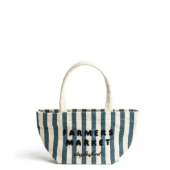 Daylesford Organic Bags & Baskets>Farmers Market Stripe Mini Bag Blue