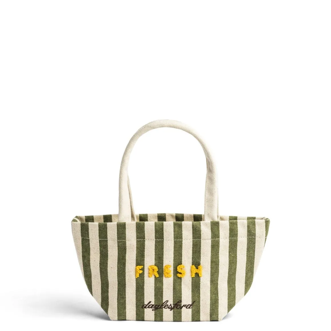 Daylesford Organic Bags & Baskets>Fresh Stripe Mini Bag Green