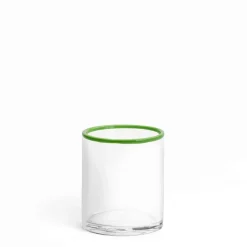 Daylesford Organic Glassware|Tableware>Idbury Low Ball Green Rim