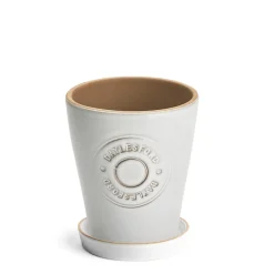 Daylesford Organic Pots>Large Lucas Planter with saucer White