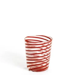 Daylesford Organic Glassware|Tableware>Murano Red Spiral Stripe Glass