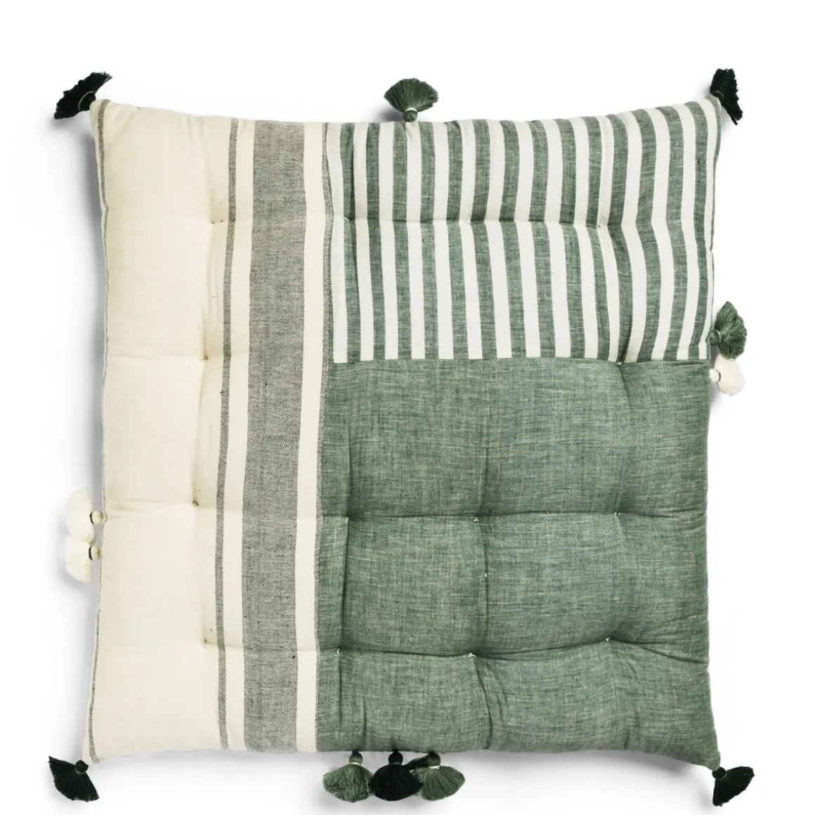 Daylesford Organic Throws & Cushions>Nila Dhaba Green Cushion