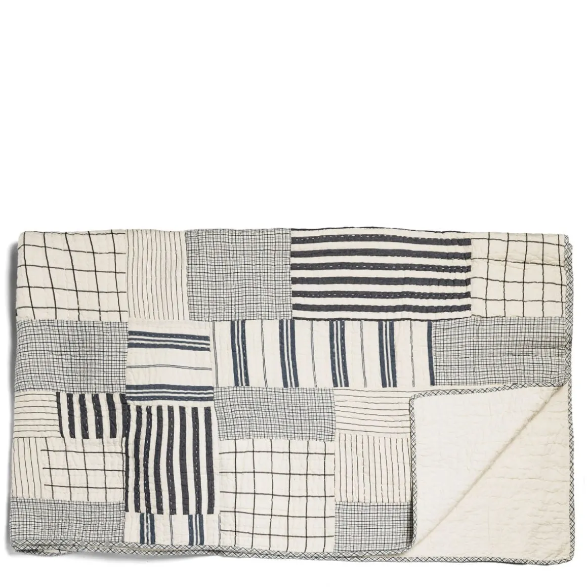 Daylesford Organic Throws & Cushions|Tableware>Patchwork Quilt Navy & White Large
