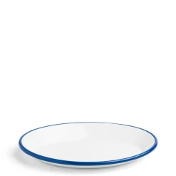 Daylesford Organic Tableware>White & Blue Enamel Oval Plate
