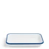 Daylesford Organic Tableware>White & Blue Enamel Rectangular Dish Large