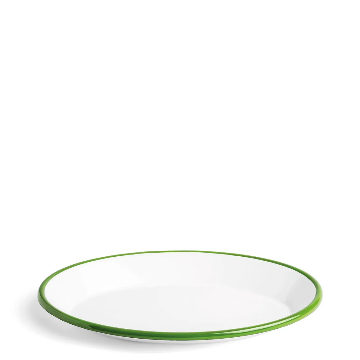 Daylesford Organic Tableware>White & Green Enamel Oval Plate