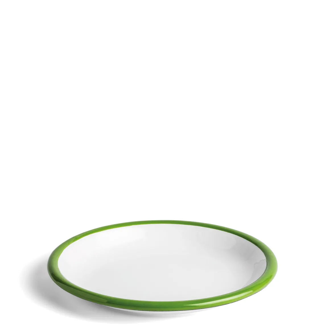 Daylesford Organic Tableware>White & Green Enamel Plate 26cm