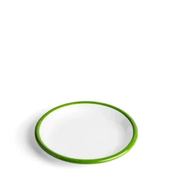 Daylesford Organic Tableware>White & Green Enamel Plate 20cm