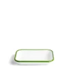 Daylesford Organic Tableware>White & Green Enamel Rectangular Dish 21cm