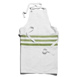 Daylesford Organic Aprons & Tea Towels>White & Green Stripe Apron