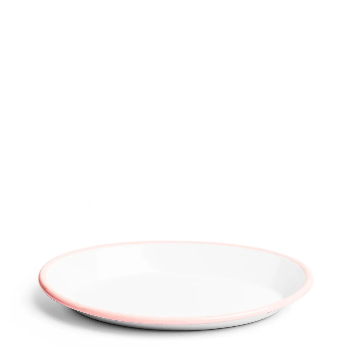 Daylesford Organic Tableware>White & Pink Enamel Oval Plate