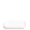 Daylesford Organic Tableware>White & Pink Enamel Rectangular Dish 26cm
