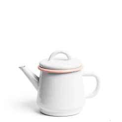 Daylesford Organic Tableware>White & Pink Enamel Teapot