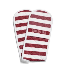 Daylesford Organic Aprons & Tea Towels>White & Red Stripe Double Oven Glove